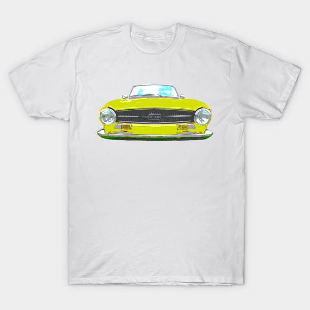 Triumph TR6 1970s classic British sports car yellow T-Shirt by soitwouldseem